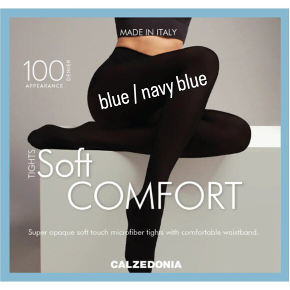CALZEDONIA Soft Comfort Tights NWT * NAVY - Made in Italy - Picture 1 of 4